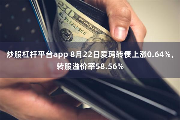 炒股杠杆平台app 8月22日爱玛转债上涨0.64%，转股溢价率58.56%